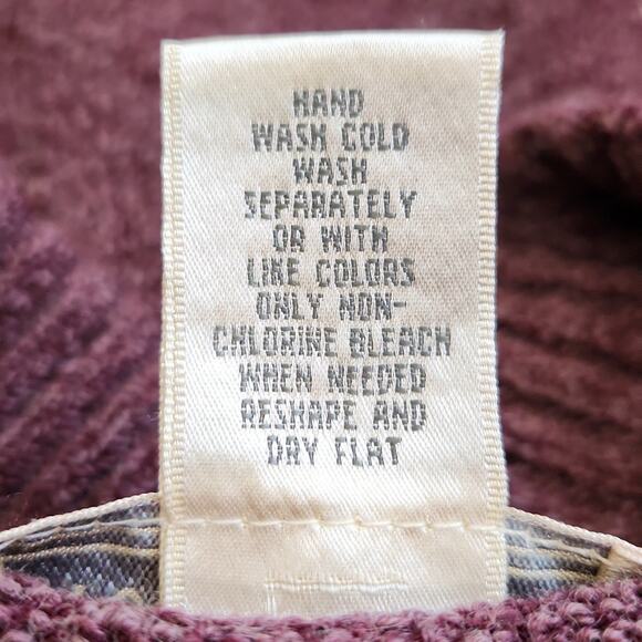 Studio Works Men's Dark Purple Cardigan Sweater Size XL Full Zip Mock Neck Wool - Picture 7 of 9